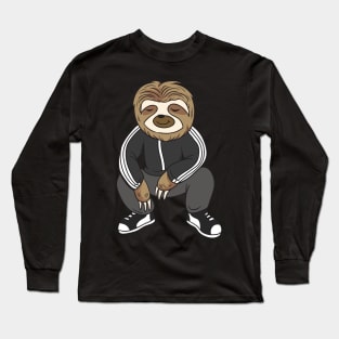 Cute sloth squatting like a slav Long Sleeve T-Shirt